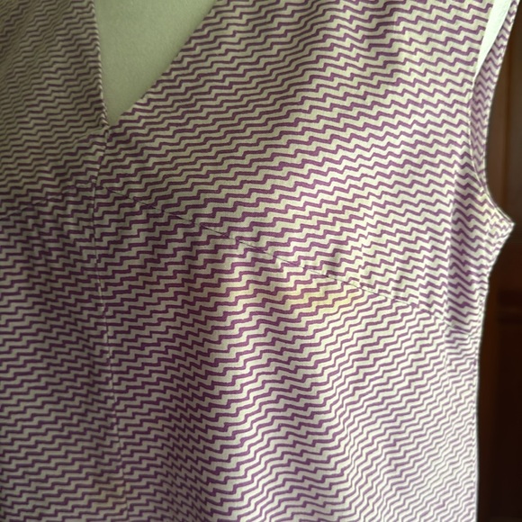 VINTAGE Purple Zigzag Striped Tunic, Size L - Picture 4 of 8